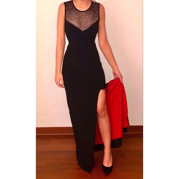black bedazzled dress